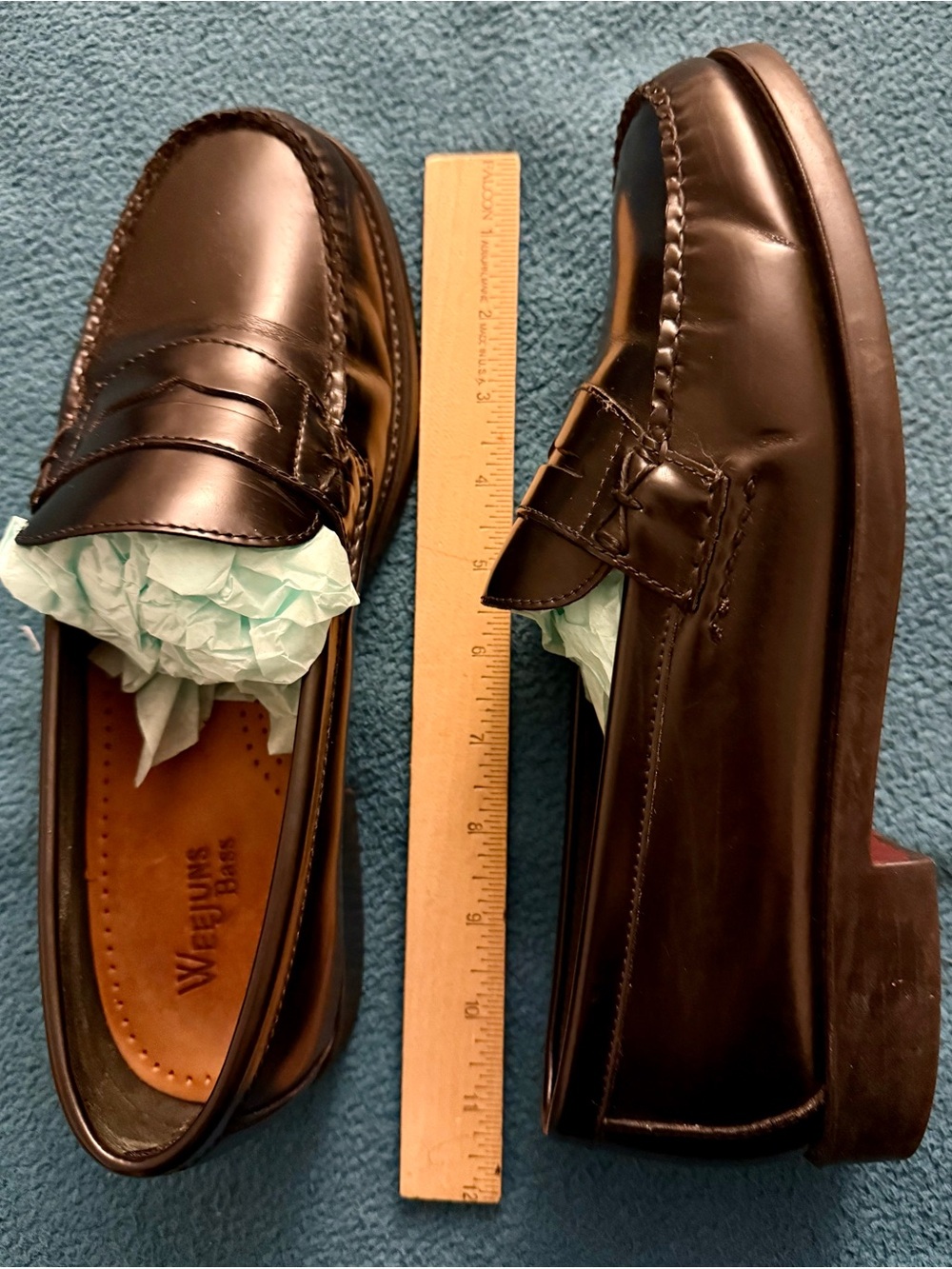 Bass Black Leather Penny Loafers 10 wide - Picture 8 of 10